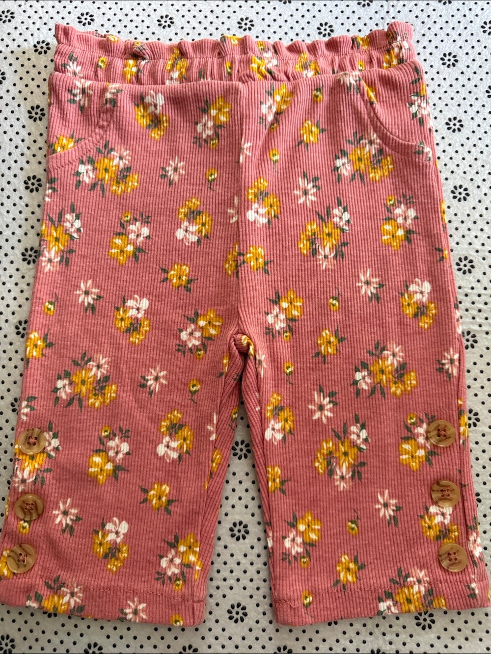 🛍 Little Lass Dusty Rose Floral Tank & Leggings Set SIZE 12 MONTHS 🛍 - Picture 4 of 4